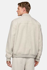 Bomber Jacket In Padded Wool, Sand, hi-res