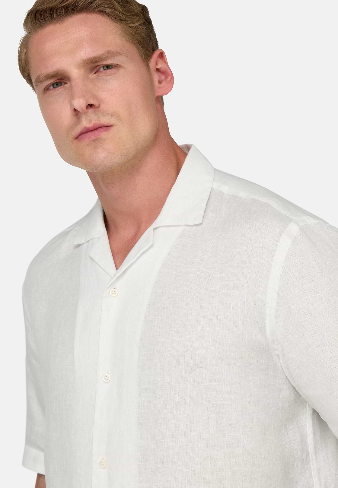 Regular Fit Linen Shirt, White, hi-res