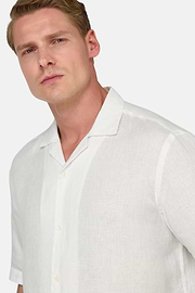 Regular Fit Linen Shirt, White, hi-res