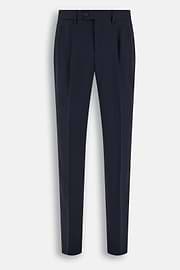 Suit Double-Breasted Herringbone Wool S130, Navy blue, thumb, 8