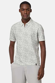 Cotton Blend Jersey Polo Shirt, Ice, hi-res