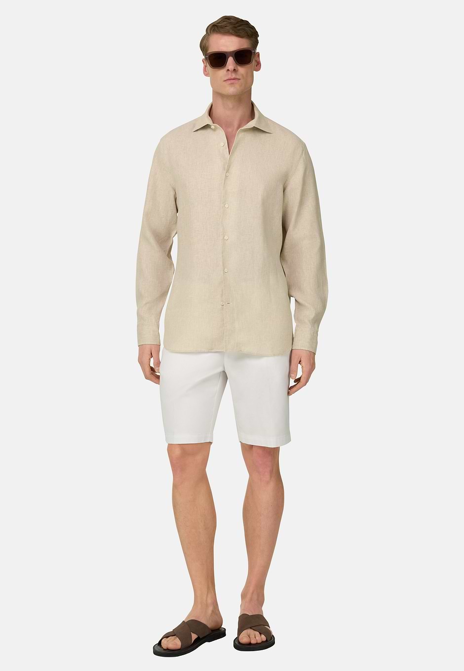 Regular Fit Linen Shirt, Sand, hi-res