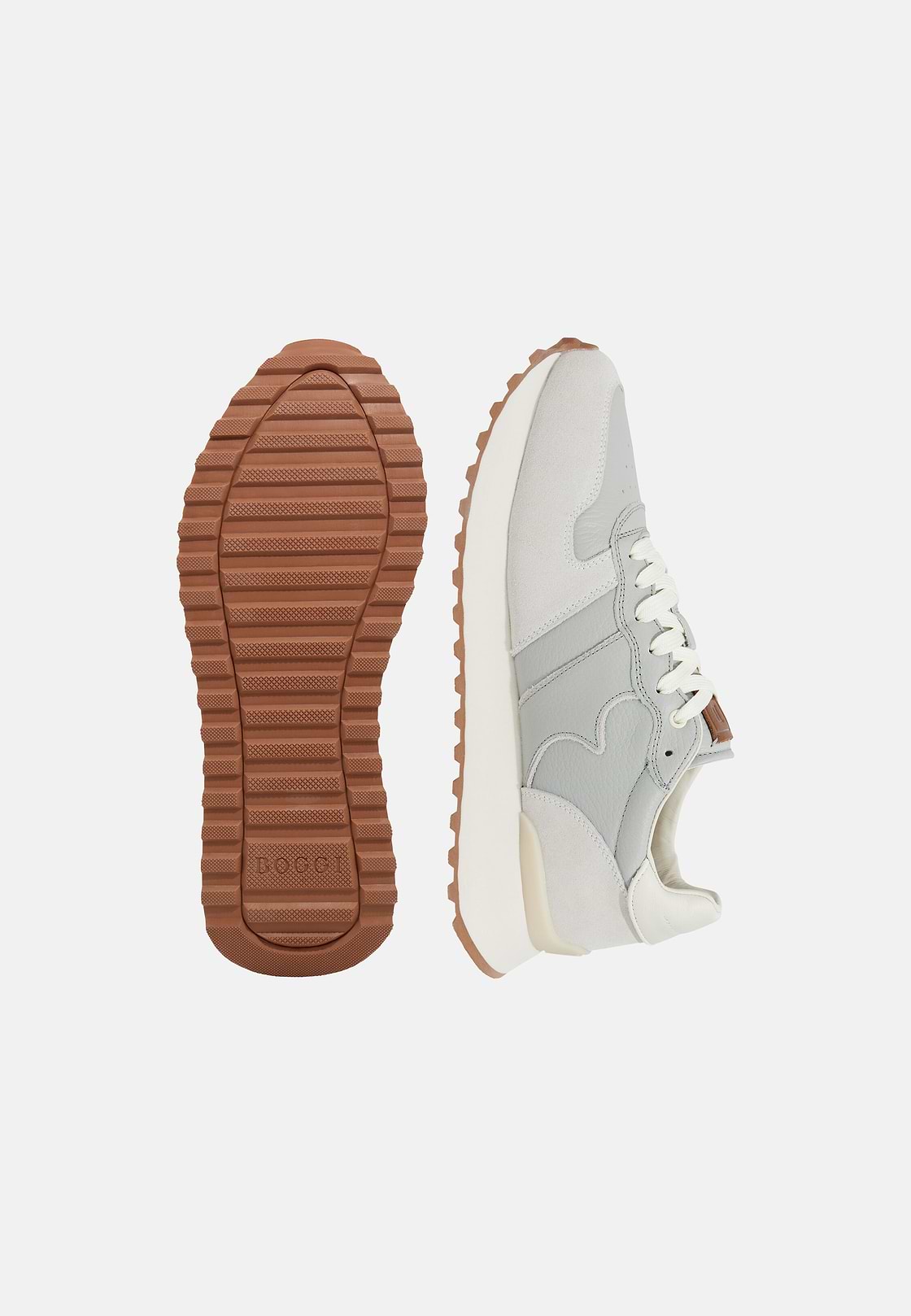 Sneakers In Pelle Bottalata, Ghiaccio, hi-res