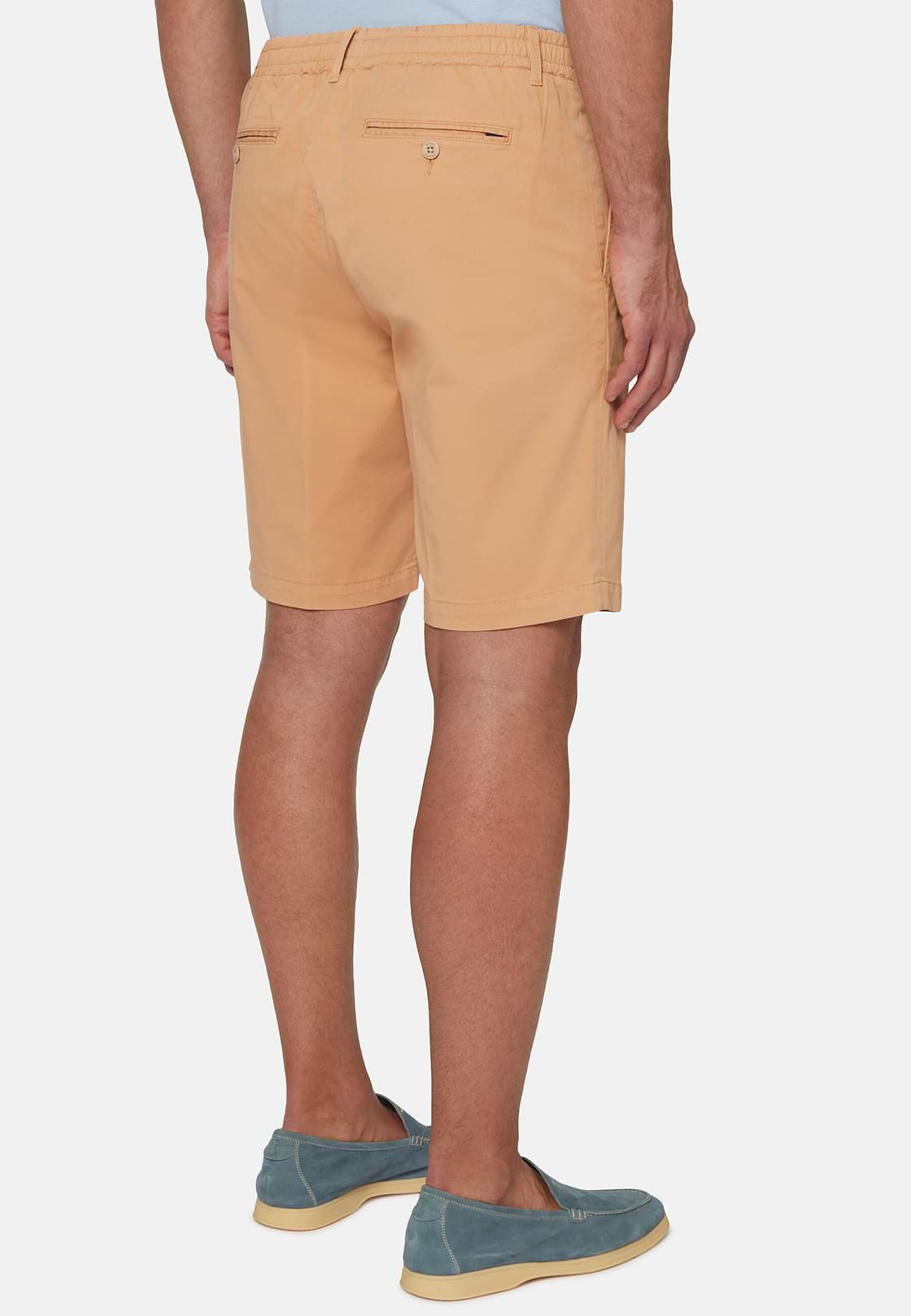 Stretch Cotton Summer Bermuda Shorts, Papaya, hi-res