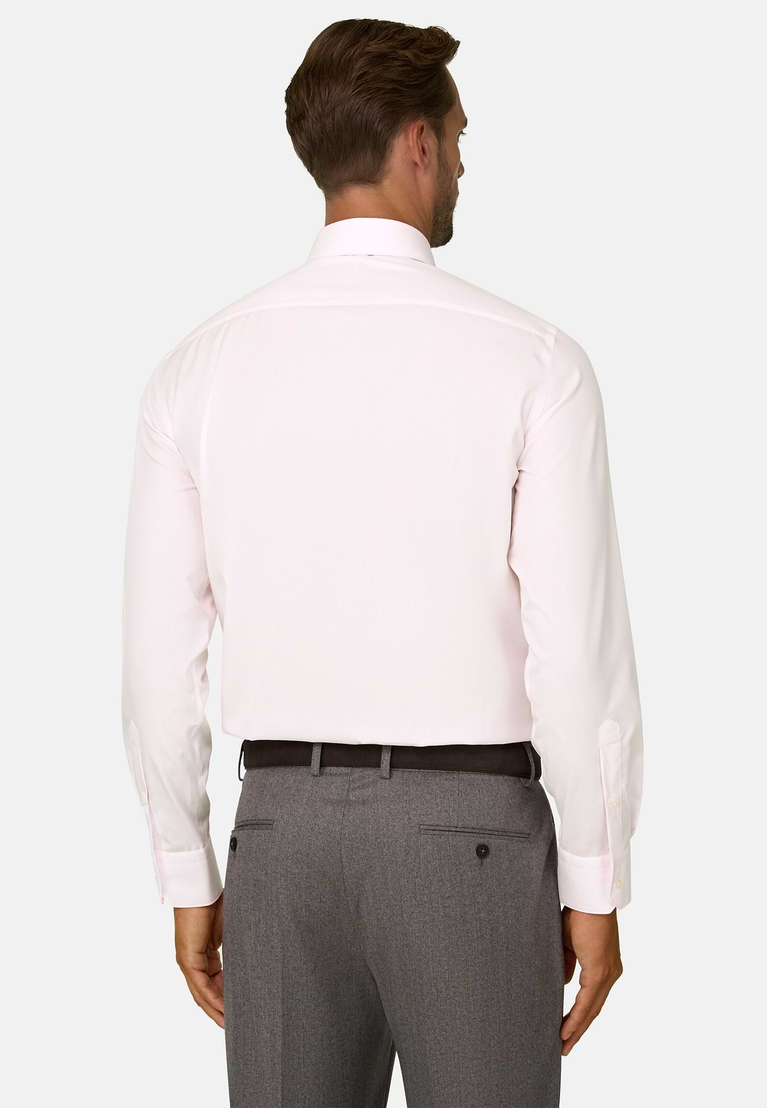 Overhemd Gestreept Popeline Non-Iron Slim Fit, Pink, hi-res, 6