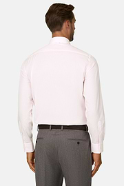 Overhemd Gestreept Popeline Non-Iron Slim Fit, Pink, thumb, 6