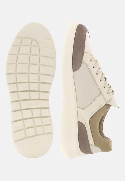 Sneaker Nimbus aus Leder und technischem Gewebe, Weiß, hi-res