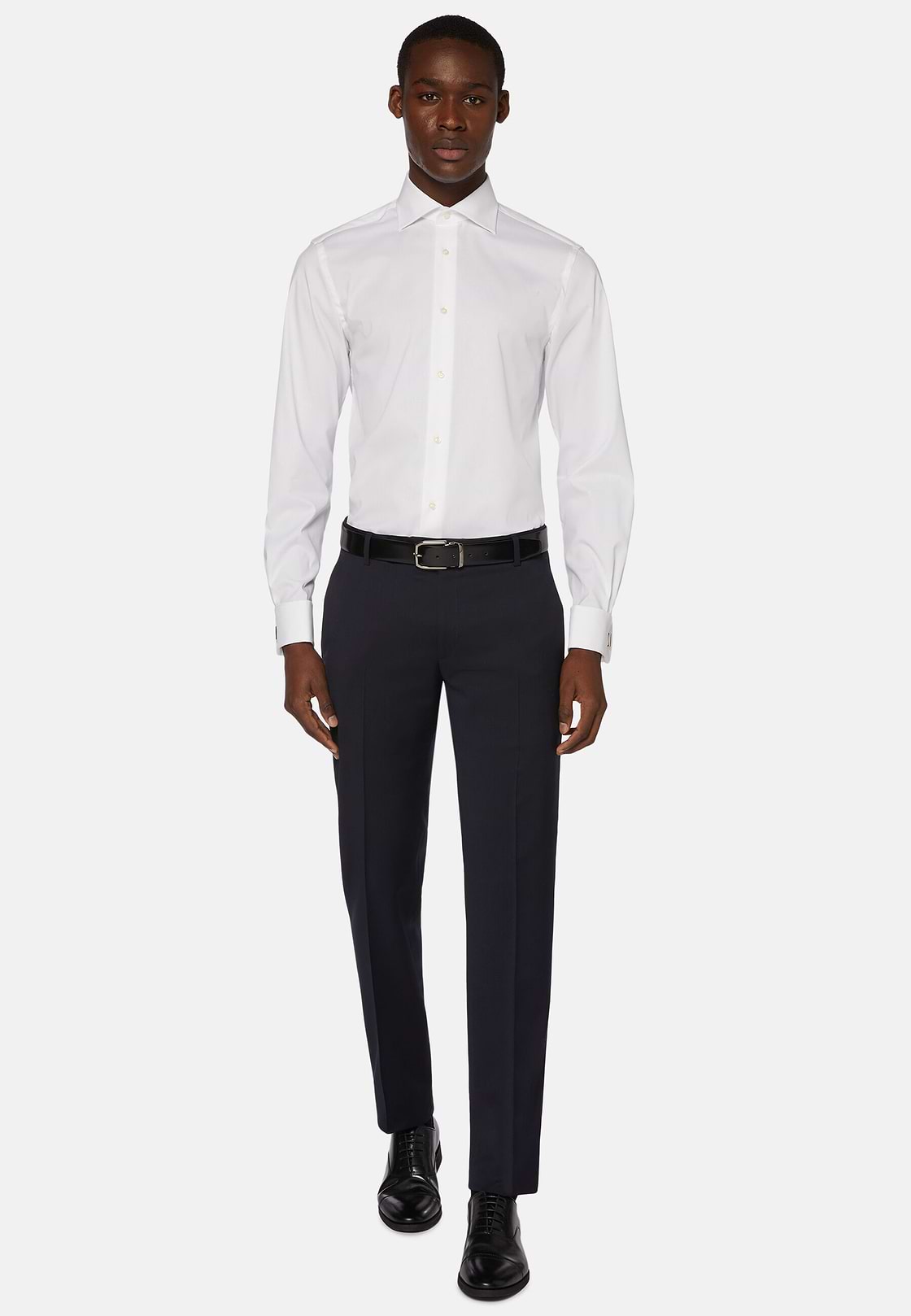Stretch P.Point D.Cuff Windsor Collar Shirt Slim F, White, hi-res