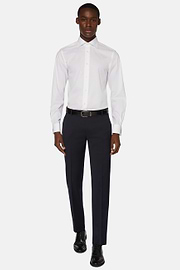 Stretch P.Point D.Cuff Windsor Collar Shirt Slim F, White, hi-res