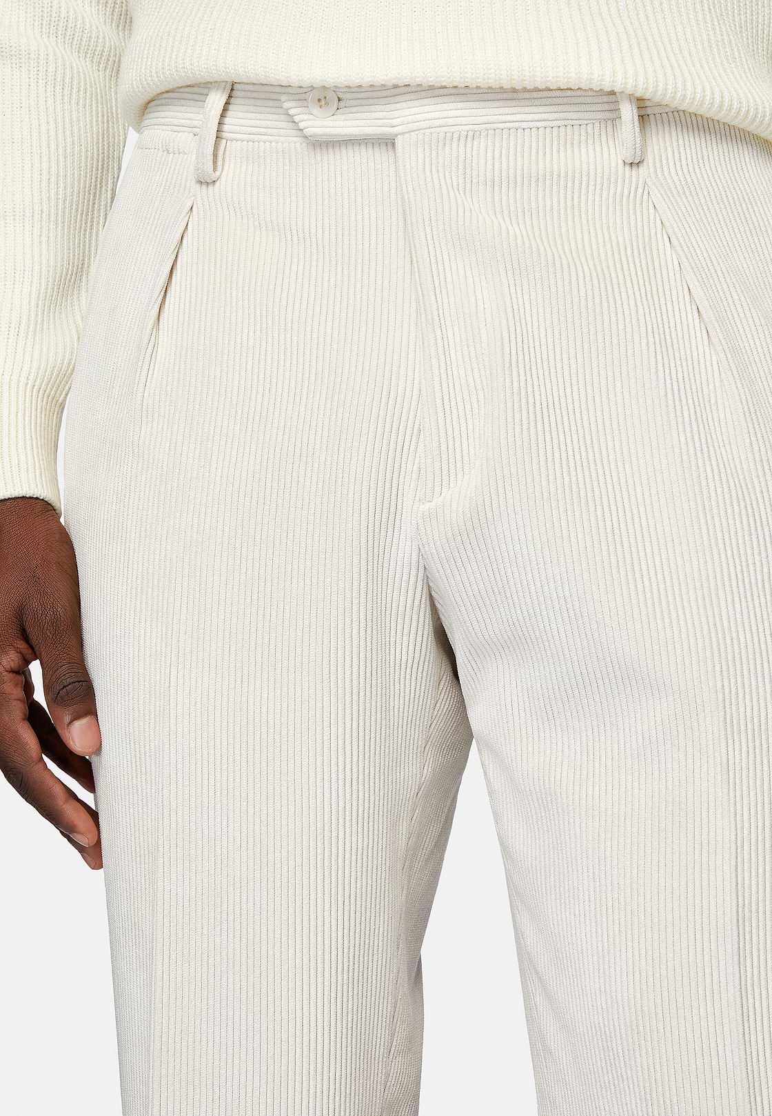 Velvet Trousers, Cream, hi-res