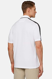 High-Performance Piqué Polo Shirt, White, hi-res