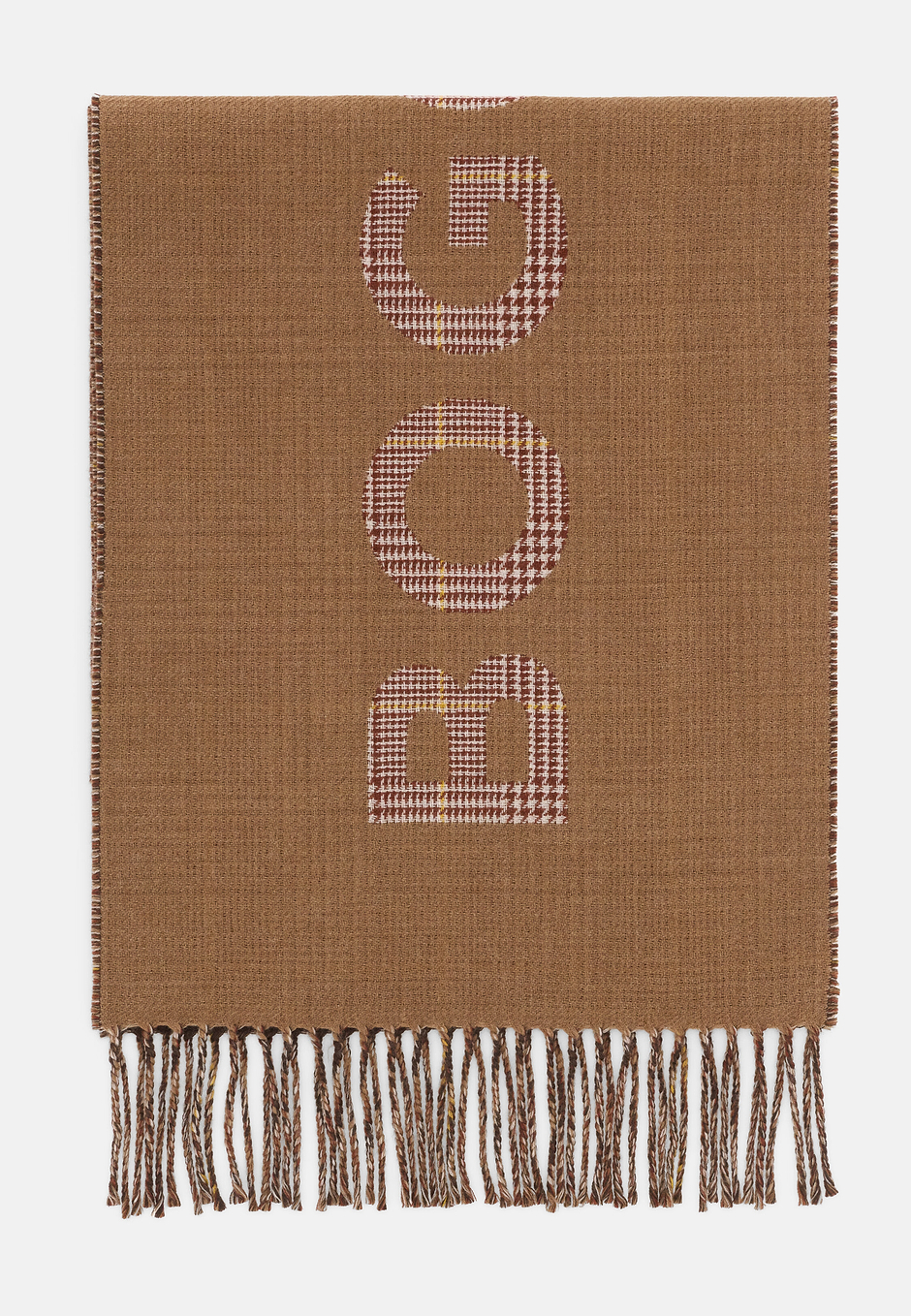 Sjaal Double met Logo van Wol, Hazelnut, hi-res