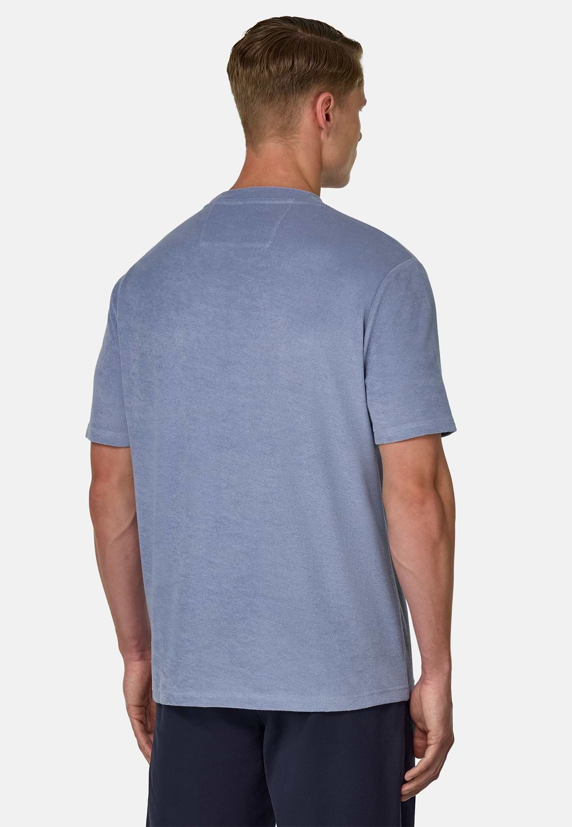 Cotton/Nylon T-Shirt, Indigo, hi-res, 3
