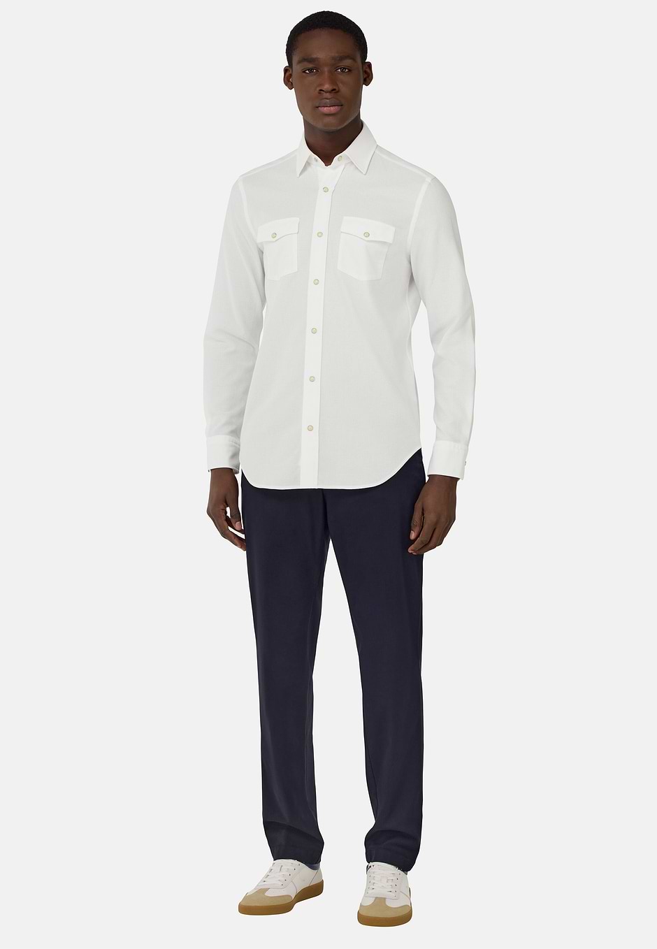 Regular Fit Cotton Shirt, White, hi-res