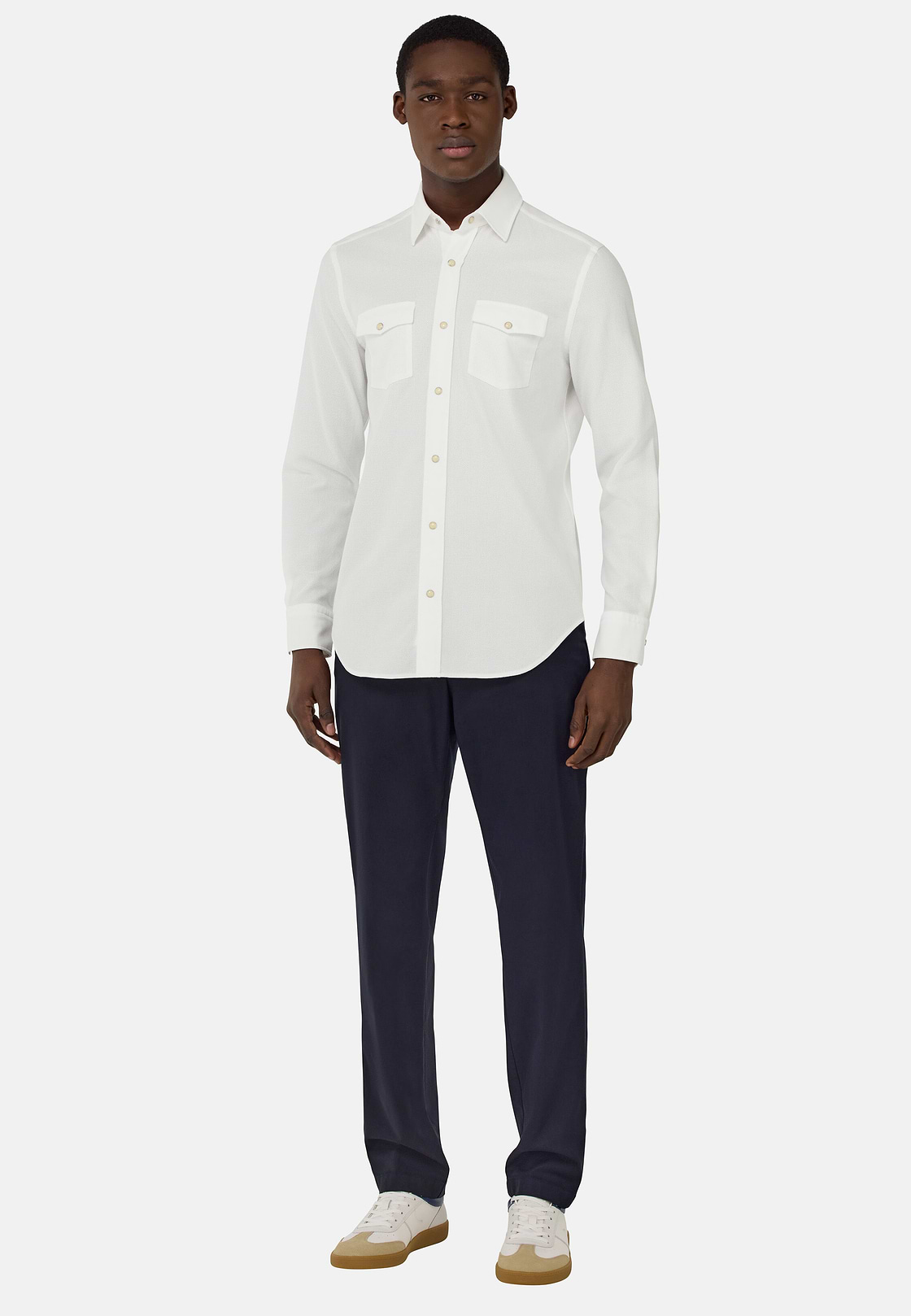 Regular Fit Cotton Shirt, White, hi-res