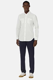 Regular Fit Cotton Shirt, White, hi-res