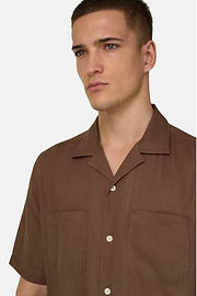 Hemd Aus Leinen Regular Fit, Braun, thumb, 4