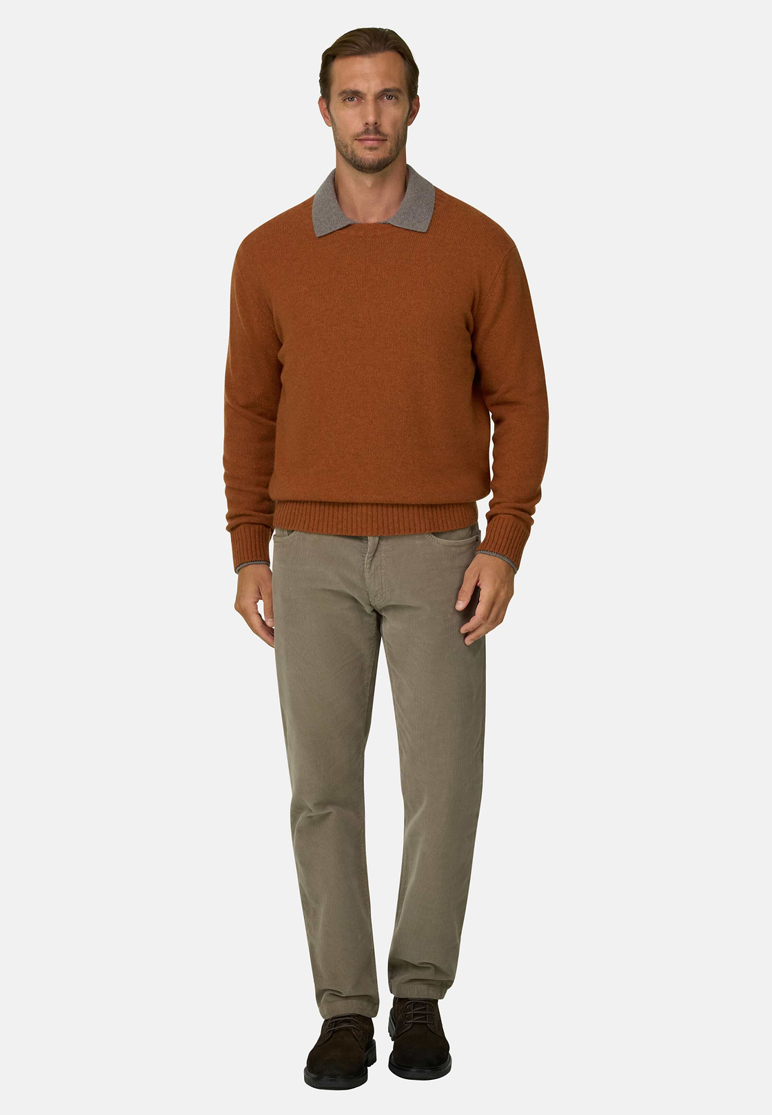 Crew Neck Jumper in Wool Blend, Rot, hi-res, 2
