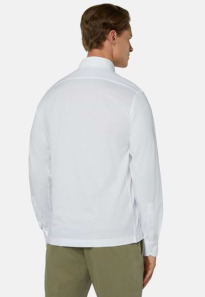 Japanese Jersey Polo Shirt, White, hi-res