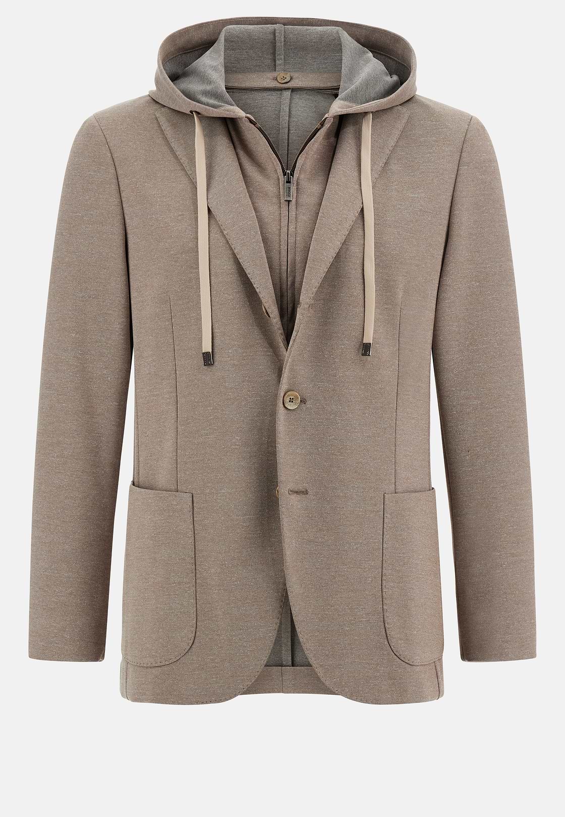 Madison Cotton Blend Sweatshirt Jacket, Taupe, hi-res