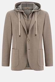 Madison Cotton Blend Sweatshirt Jacket, Taupe, hi-res