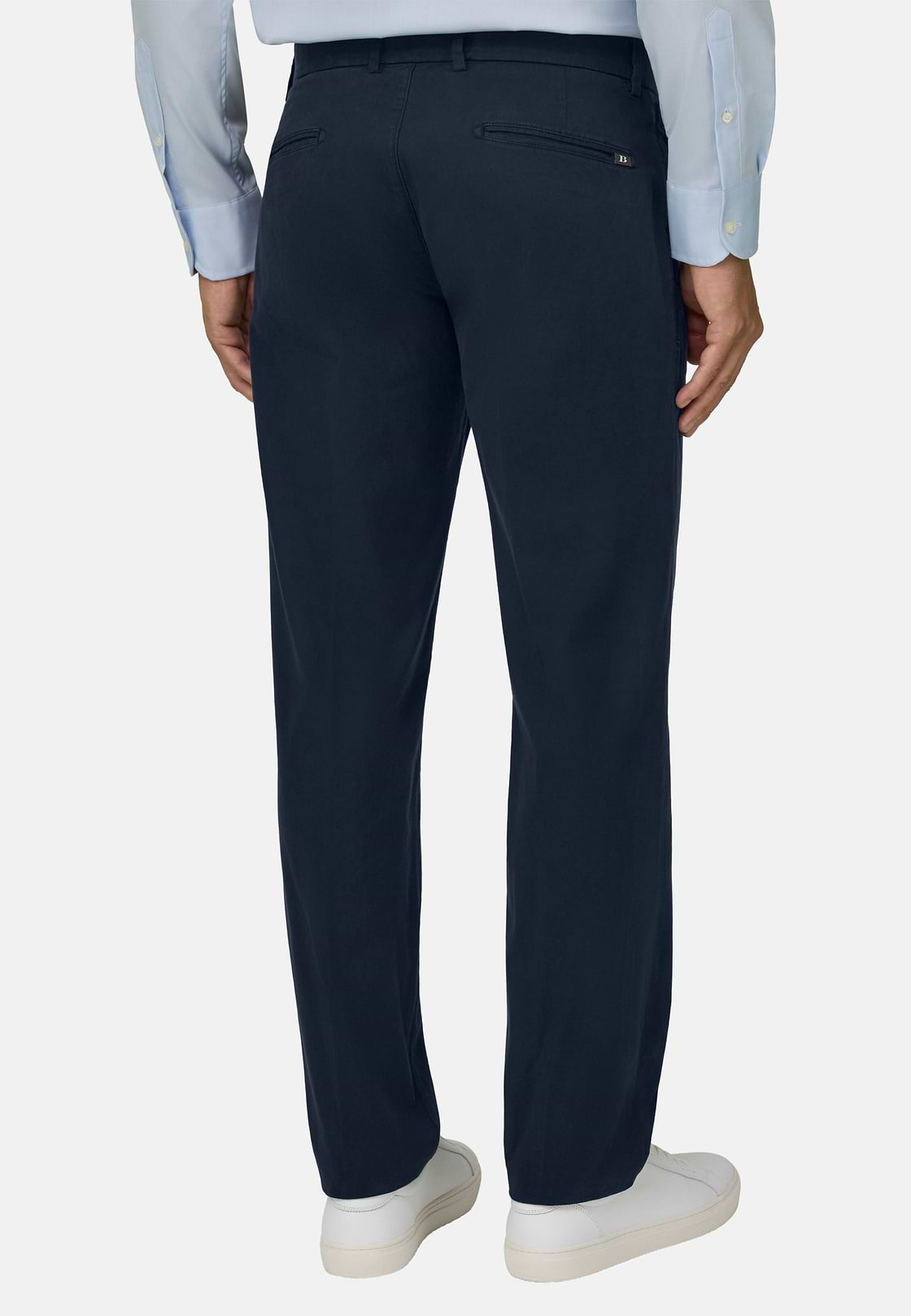 Stretch Cotton Trousers, Navy blue, hi-res, 5