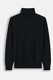 Rollkragenpullover aus extrafeiner Merinowolle, Schwarz, thumb, 5