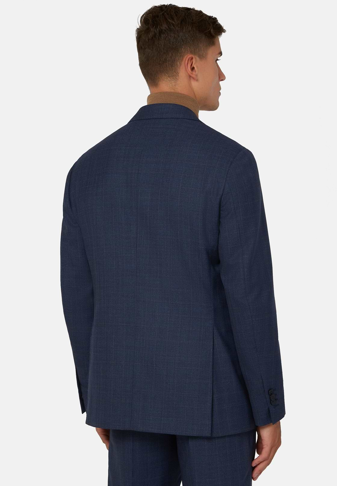 Blue Prince of Wales Check Suit In Super 130 Wool, Blue, hi-res