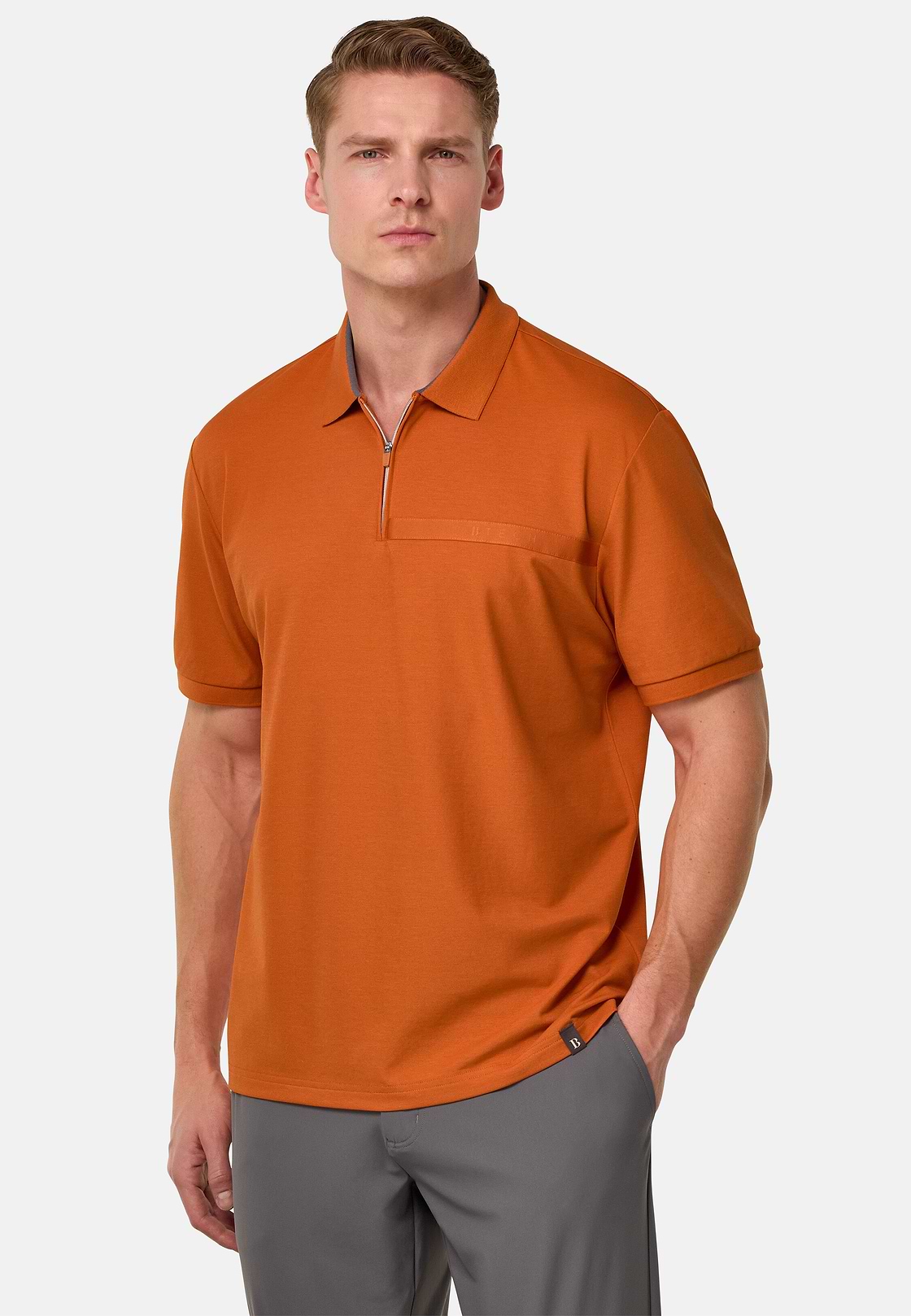 Polo In Piquè Cool Jade-Fresh, Arancione, hi-res