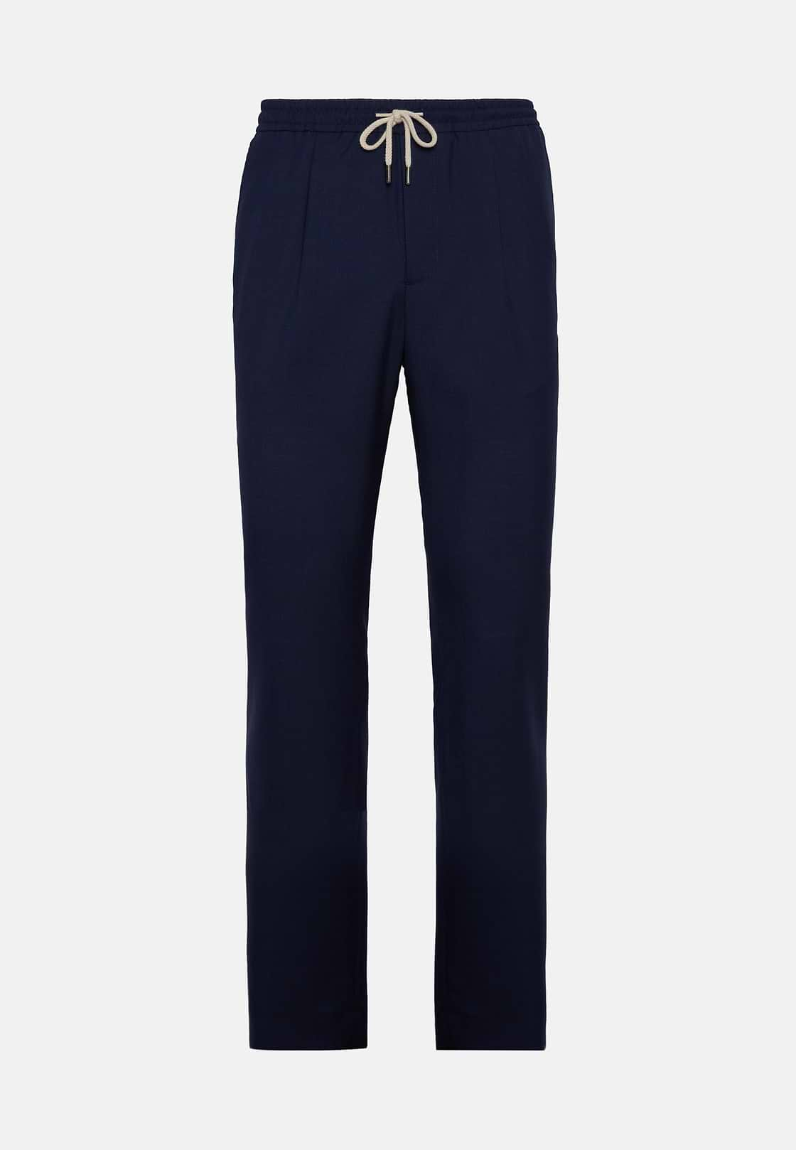 Pantalon City En Laine, Bleu, hi-res