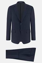 Striped Wool Suit, Navy blue, thumb, 6