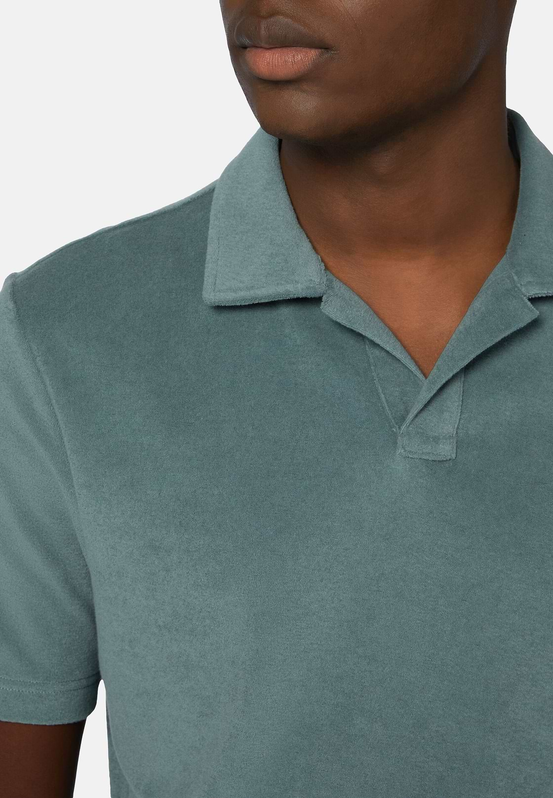 Cotton/Nylon Polo Shirt, Green, hi-res