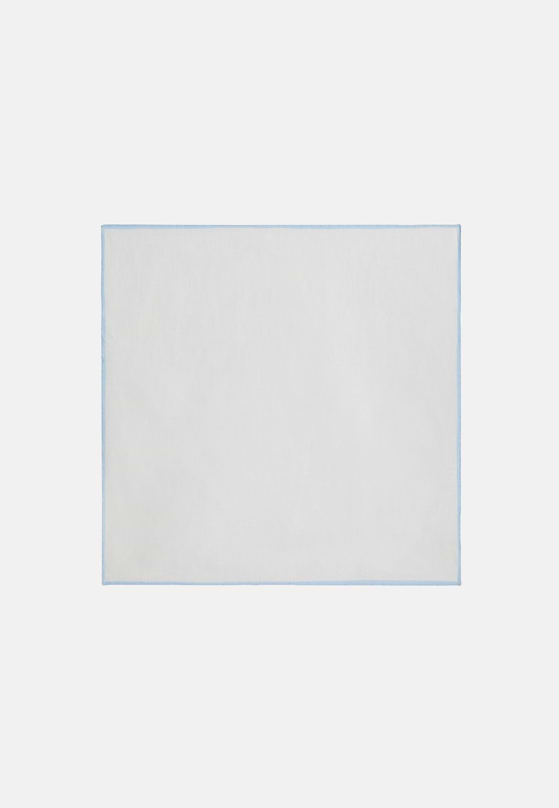 Leinen-pochette Mit Kontrastierender Paspel, Weiß - Hellblau, hi-res