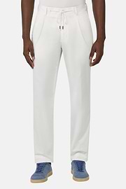 Stretch Cotton Trousers, White, hi-res