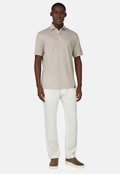 Cotton/Linen Piqué Polo Shirt