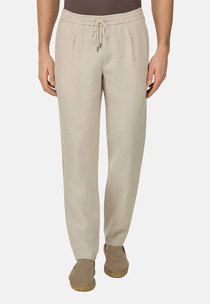 City Linen Trousers, Sand, hi-res