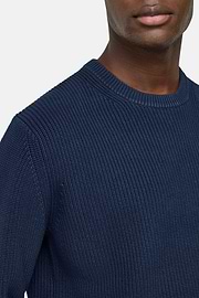 100% Organic Cotton Crew Neck Jumper, Navy blue, hi-res