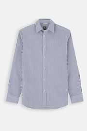 Overhemd Gestreept Popeline Regular Fit, Navy blue, thumb, 7
