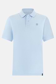 Polo In Pique Di Cotone Oxford, Azzurro, thumb, 5