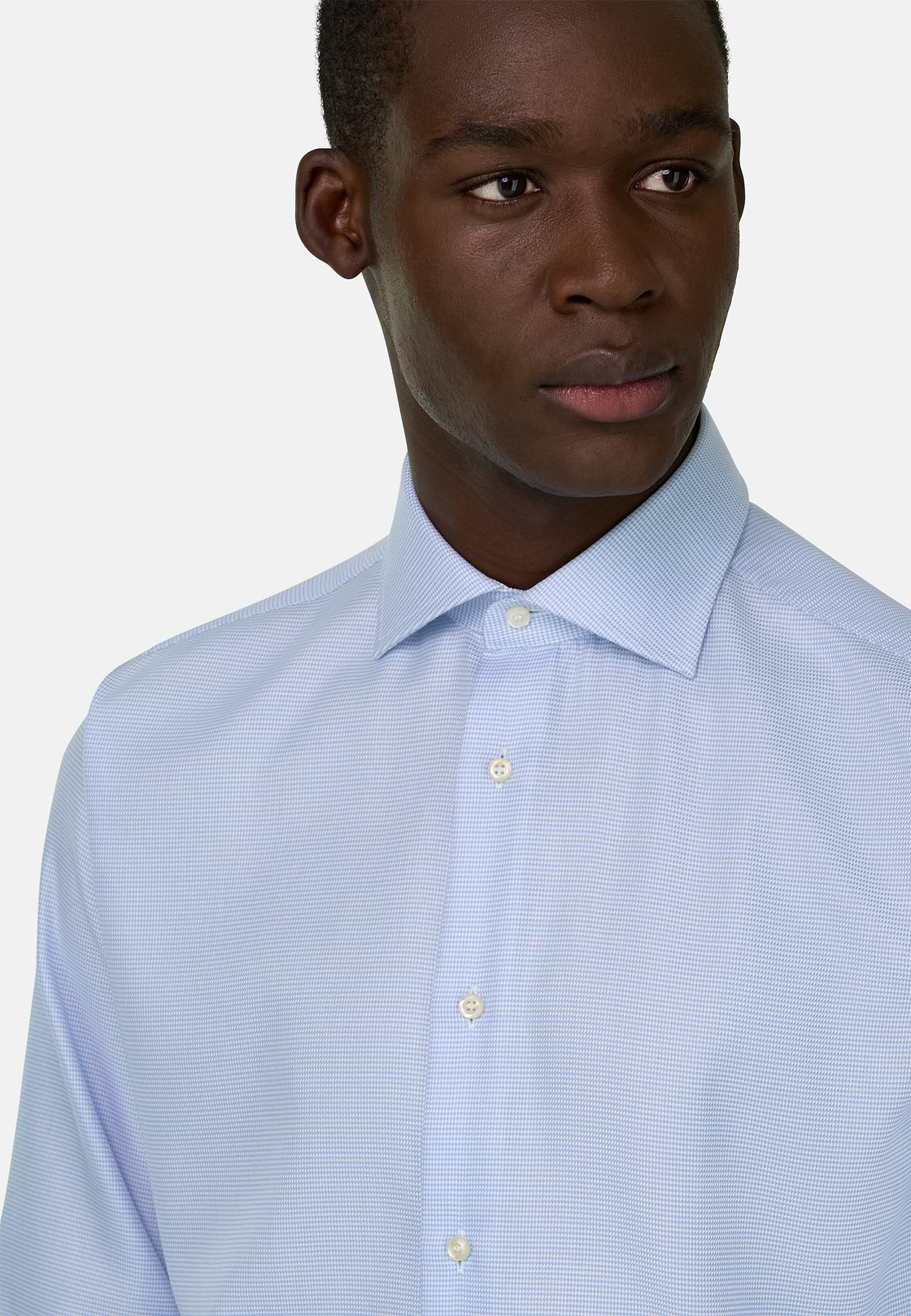 Camicia In Cotone Regular Fit, Azzurro, hi-res, 4