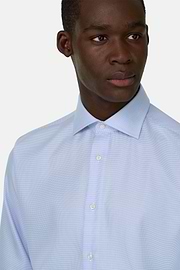 Camicia In Cotone Regular Fit, Azzurro, thumb, 4