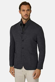 Blazer Diagonal Wool Blend WOOLTECH, Charcoal, thumb, 1