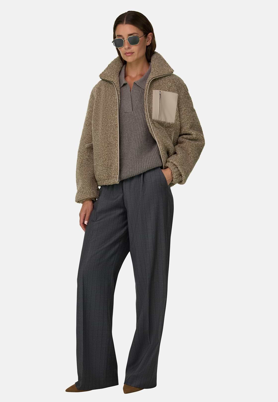 Teddy Bomber Full-Zip, Beige, hi-res, 2