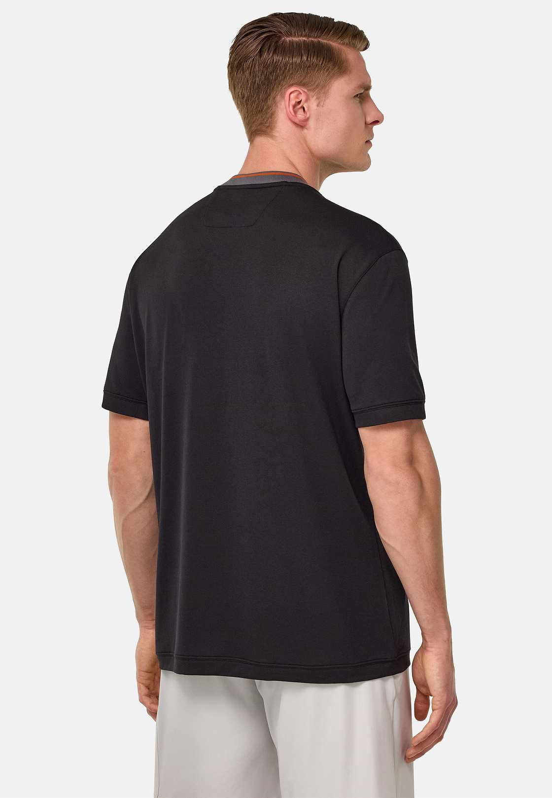 S.Cafè® High-Performance Piqué T-Shirt, Black, hi-res