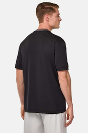 S.Cafè® High-Performance Piqué T-Shirt, Black, hi-res