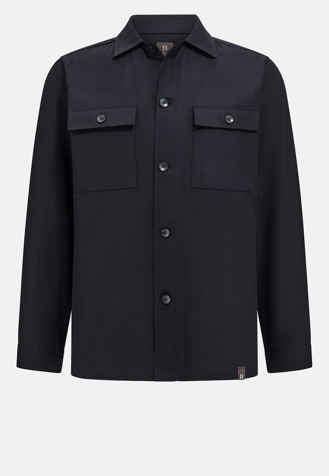 Cotton Overshirt, Navy blue, hi-res