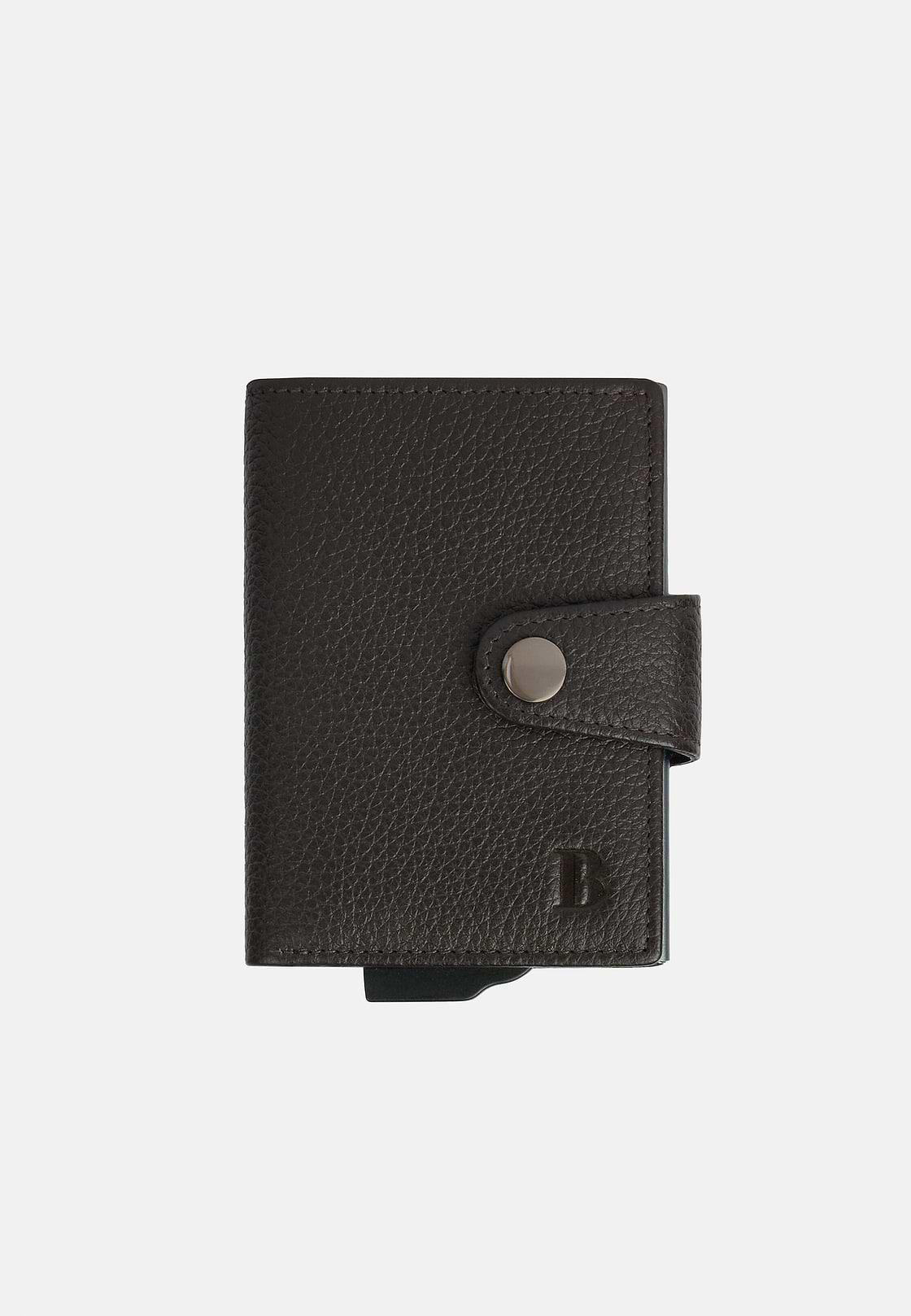 Leather Credit Card Holder, Brown, hi-res