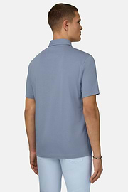 Polo Shirt In Stretch Supima Cotton, Light Blue, thumb, 3