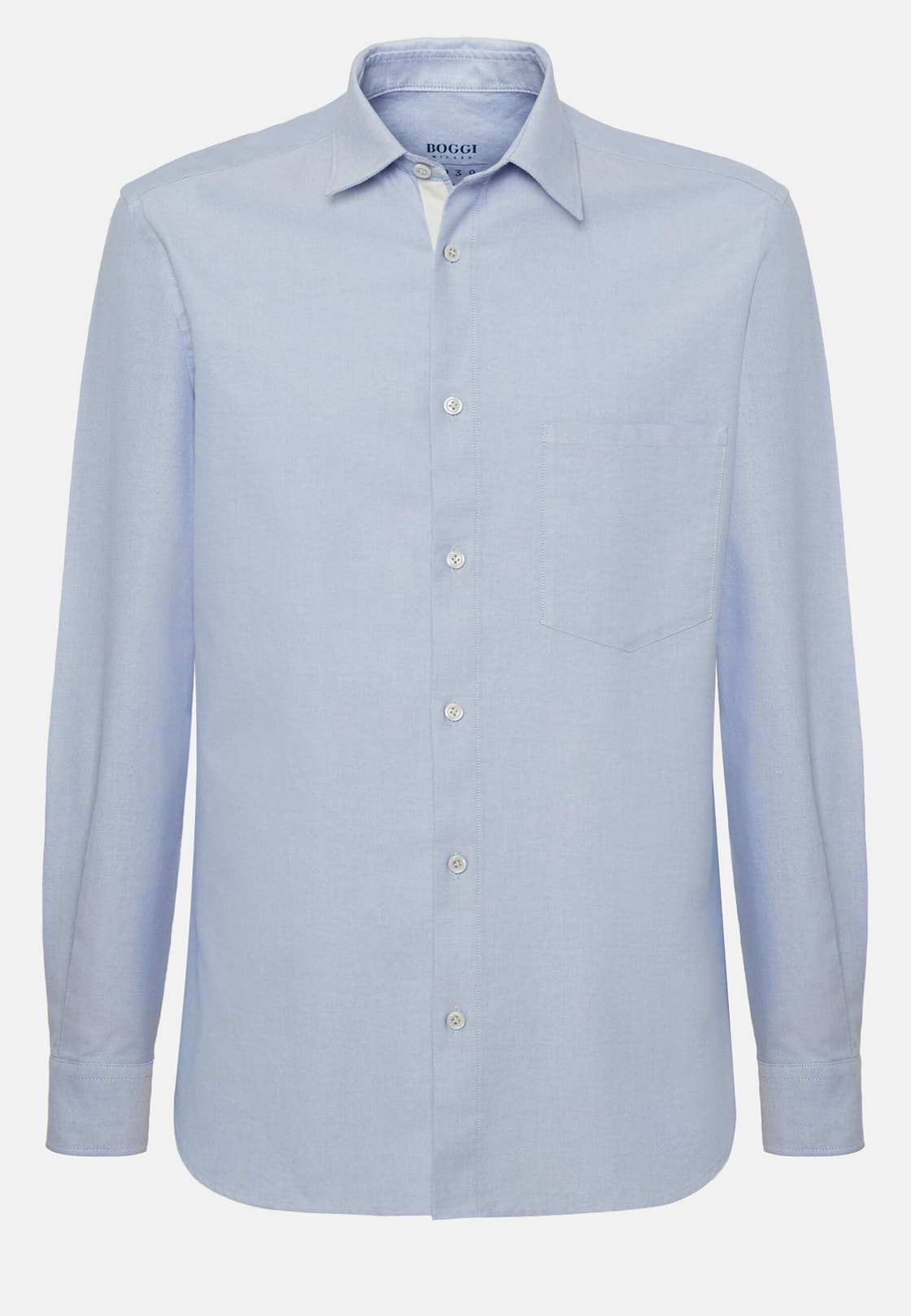 Chemise Bleu Clair En Coton Oxford Regular Fit, , hi-res