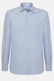 Camisa Celeste De Algodón Oxford Corte Regular, , hi-res